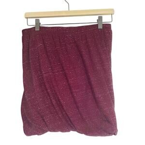 Free People Heathered Bubble Mini Skirt Women’s Medium Burgundy Boho Y2K Fun